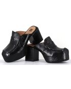 Mules en Cuir noires - Talon 8 cm