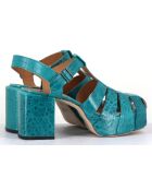 Sandales en Cuir bleues - Talon 8 cm