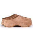 Sabots en Velours de Cuir camel - Talon 6 cm
