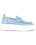 Mocassins en Cuir bleus - Talon 5 cm