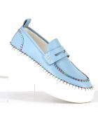 Mocassins en Cuir bleus - Talon 5 cm