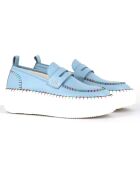 Mocassins en Cuir bleus - Talon 5 cm