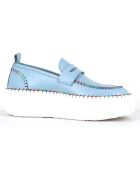 Mocassins en Cuir bleus - Talon 5 cm