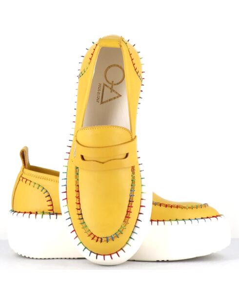 Mocassins en Cuir jaunes - Talon 5 cm