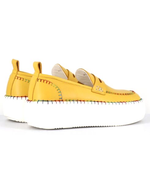 Mocassins en Cuir jaunes - Talon 5 cm