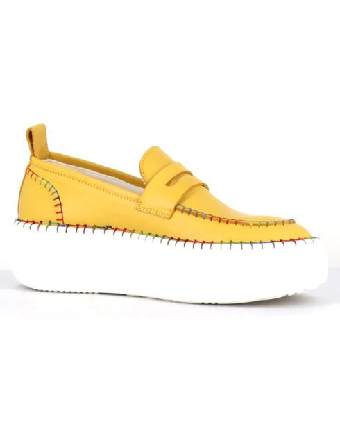 Mocassins en Cuir jaunes - Talon 5 cm