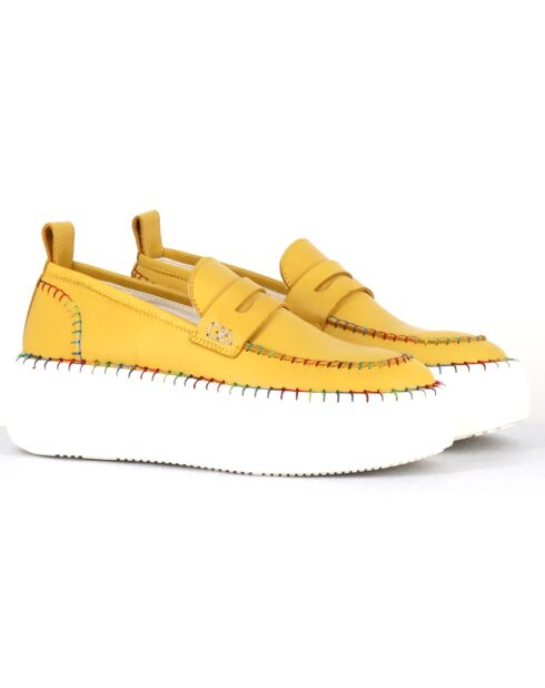 Mocassins en Cuir jaunes - Talon 5 cm