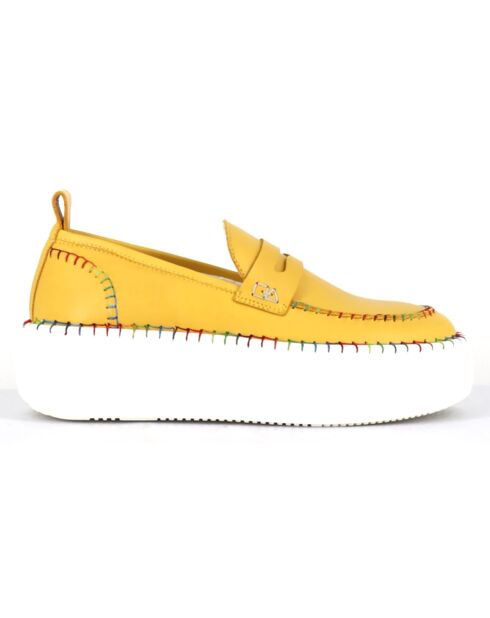 Mocassins en Cuir jaunes - Talon 5 cm