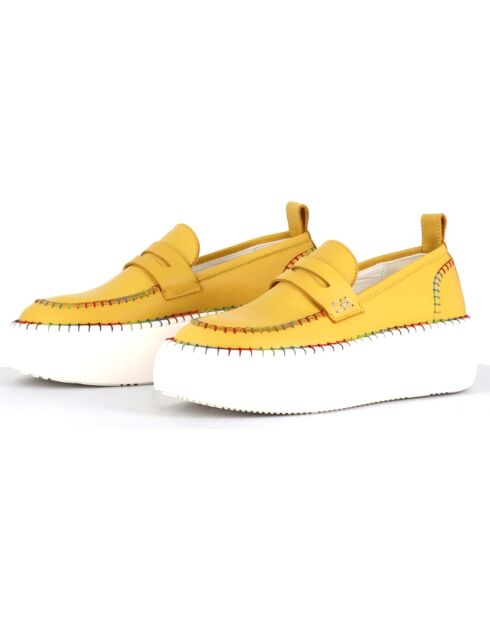 Mocassins en Cuir jaunes - Talon 5 cm