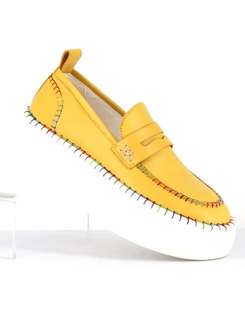 Mocassins en Cuir jaunes - Talon 5 cm