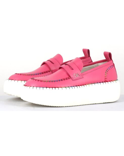 Mocassins en Cuir roses - Talon 5 cm