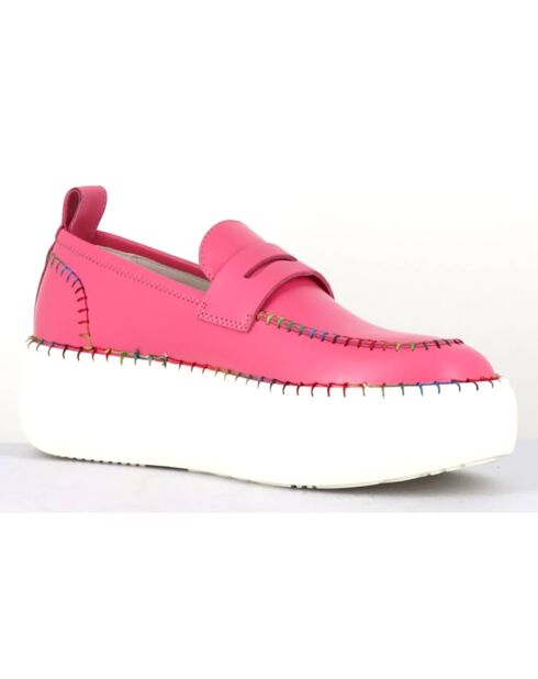 Mocassins en Cuir roses - Talon 5 cm