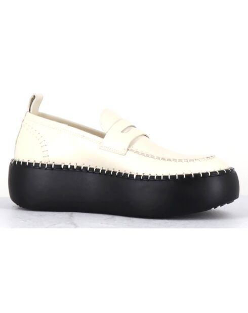 Mocassins en Cuir blancs - Talon 5 cm