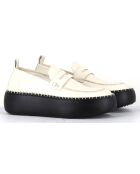 Mocassins en Cuir blancs - Talon 5 cm