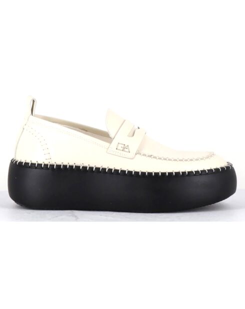 Mocassins en Cuir blancs - Talon 5 cm