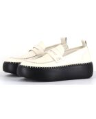 Mocassins en Cuir blancs - Talon 5 cm