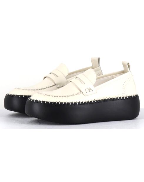 Mocassins en Cuir blancs - Talon 5 cm