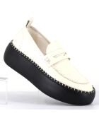 Mocassins en Cuir blancs - Talon 5 cm