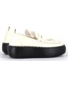 Mocassins en Cuir blancs - Talon 5 cm