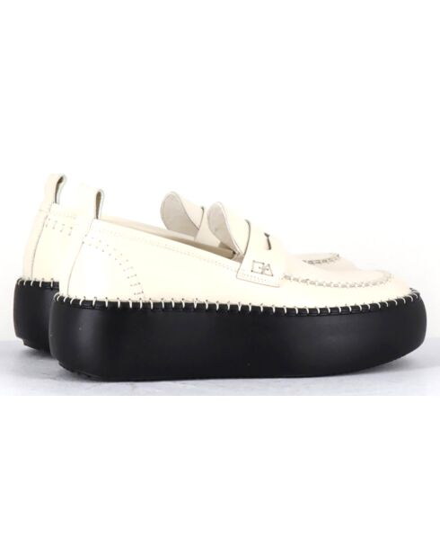 Mocassins en Cuir blancs - Talon 5 cm