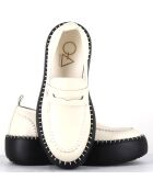 Mocassins en Cuir blancs - Talon 5 cm