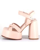 Sandales en Cuir nude - Talon 12.5 cm