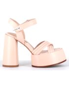 Sandales en Cuir nude - Talon 12.5 cm