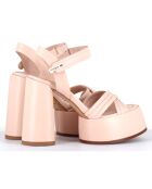 Sandales en Cuir nude - Talon 12.5 cm