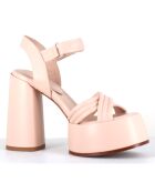 Sandales en Cuir nude - Talon 12.5 cm