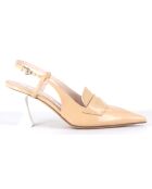 Slingbacks en Cuir Tiago beiges - Talon 7.5 cm