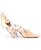 Slingbacks en Cuir Tiago beiges - Talon 7.5 cm
