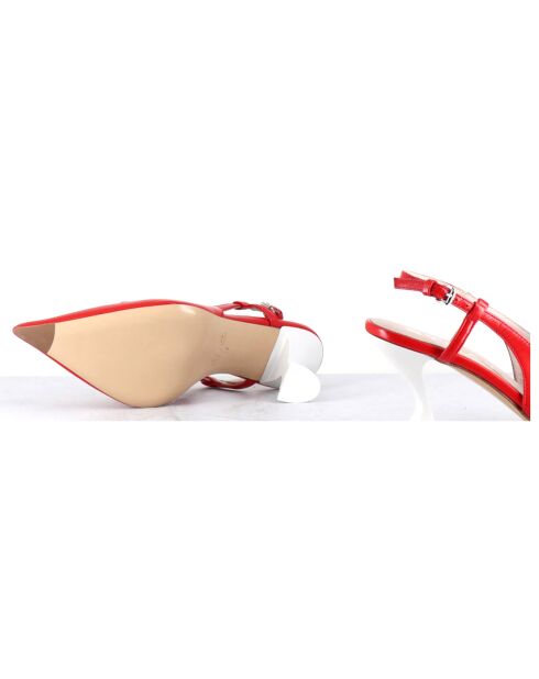 Slingbacks en Cuir Tiago rouges - Talon 7.5 cm