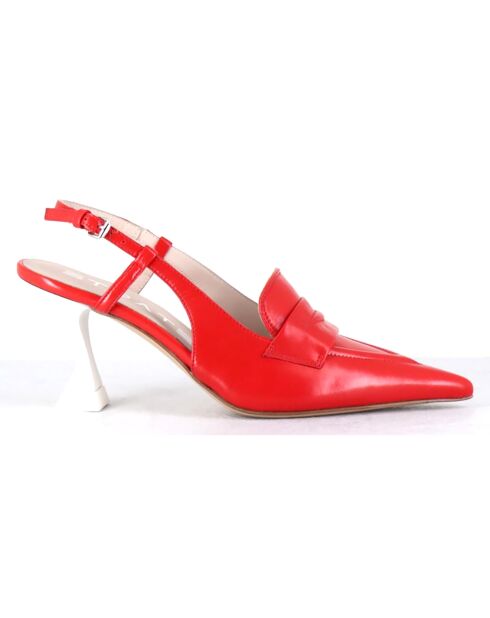 Slingbacks en Cuir Tiago rouges - Talon 7.5 cm