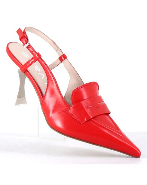 Slingbacks en Cuir Tiago rouges - Talon 7.5 cm