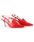 Slingbacks en Cuir Tiago rouges - Talon 7.5 cm