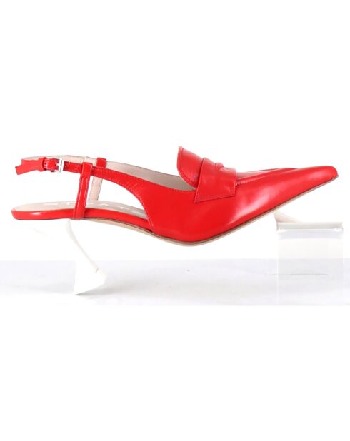 Slingbacks en Cuir Tiago rouges - Talon 7.5 cm