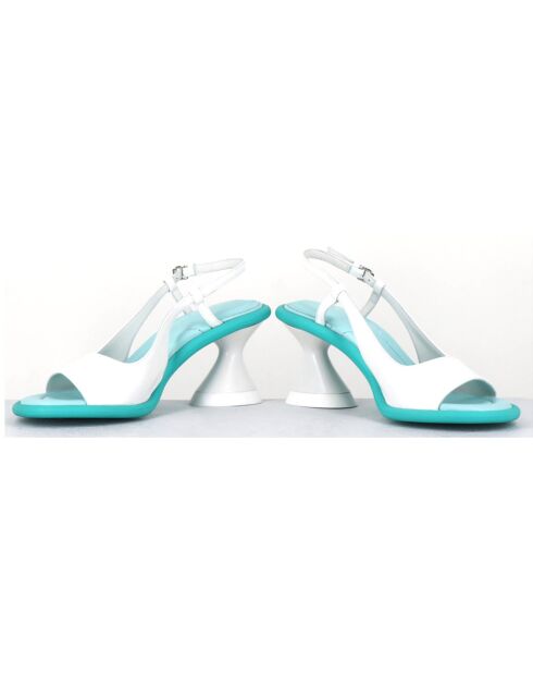 Slingbacks en Cuir blanches - Talon 7.5 cm