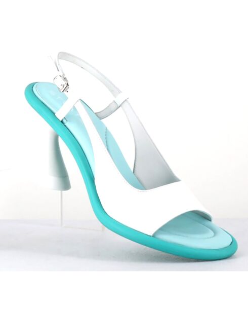 Slingbacks en Cuir blanches - Talon 7.5 cm