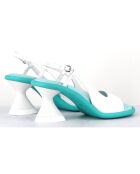 Slingbacks en Cuir blanches - Talon 7.5 cm