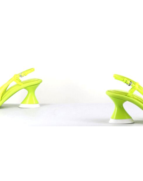 Slingbacks en Cuir jaunes - Talon 7.5 cm