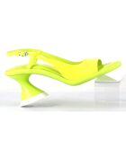 Slingbacks en Cuir jaunes - Talon 7.5 cm