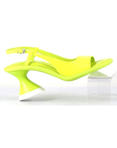 Slingbacks en Cuir jaunes - Talon 7.5 cm