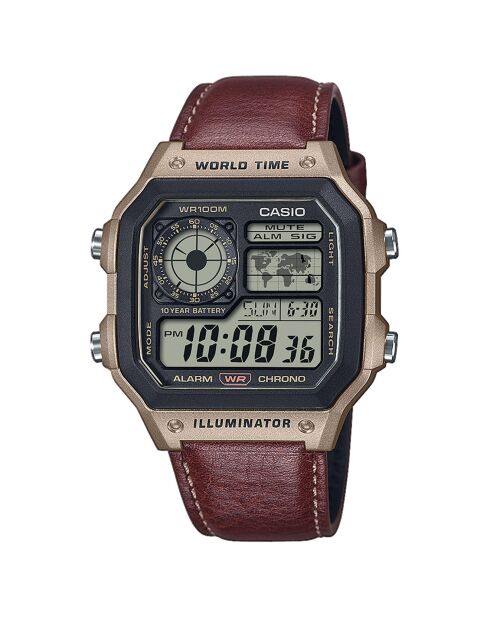 Montre Homme Timeless Collection en Cuir marron