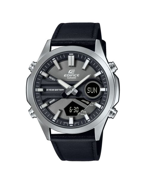 Montre Homme Edifice en Cuir noire