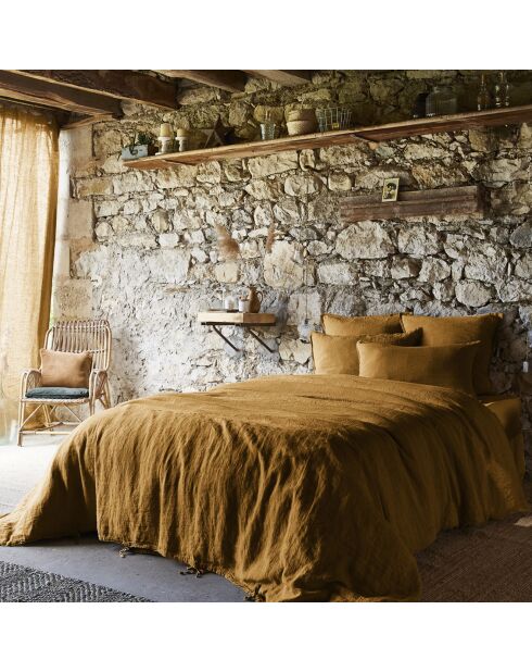 Housse de couette Lin lavé Soline caramel