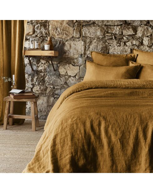 Housse de couette Lin lavé Soline caramel