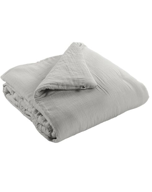 Edredon Gaze de coton unie Gaïa nuage - 180x240 cm