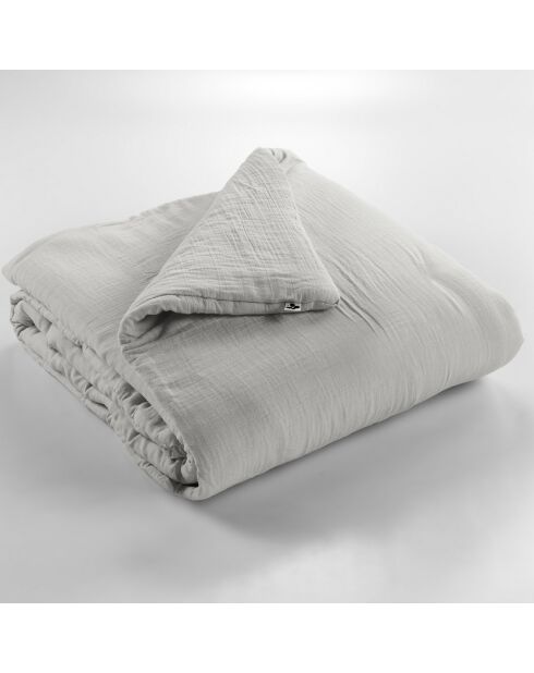 Edredon Gaze de coton unie Gaïa nuage - 180x240 cm