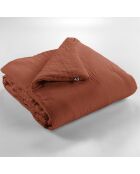 Edredon Gaze de coton unie Gaïa terracotta - 180x240 cm