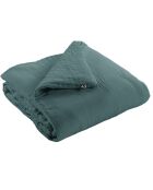 Edredon Gaze de coton unie Gaïa canard - 180x240 cm